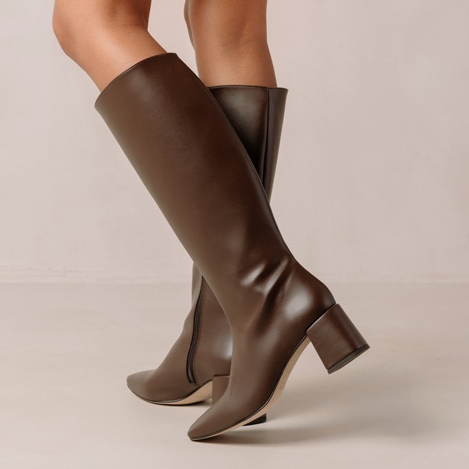 Chalk Umber Brown Vegan Leather Boots from Alohas