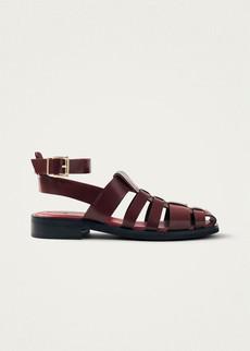 Perry Sleek Burgundy Leather Sandals via Alohas