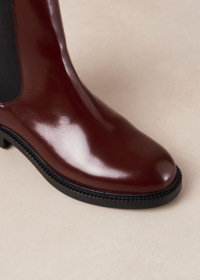 Lanz Burgundy Leather Ankle Boots from Alohas