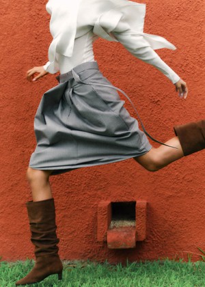 Kalila Suede Brown Leather Boots from Alohas