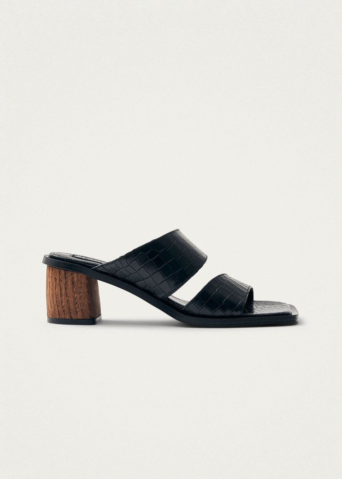 Gabin Alli Black Leather Sandals from Alohas
