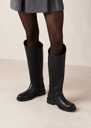 Carson Black Vegan Leather Boots from Alohas