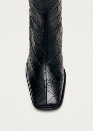 East Alli Total Black Leather Boots from Alohas