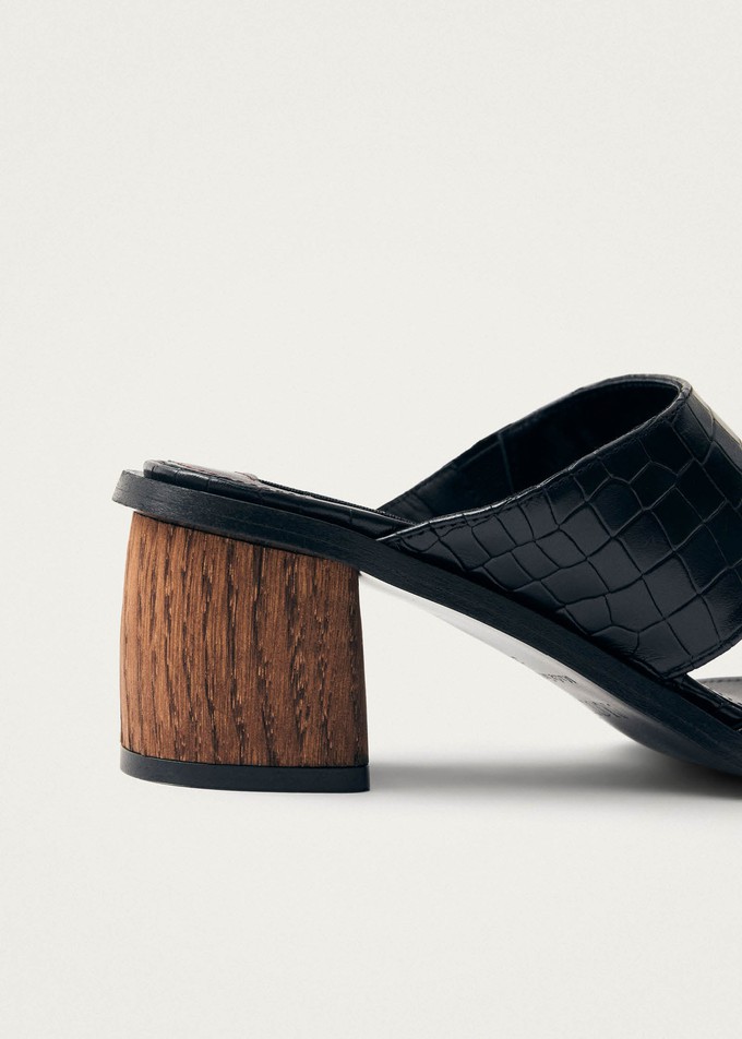 Gabin Alli Black Leather Sandals from Alohas
