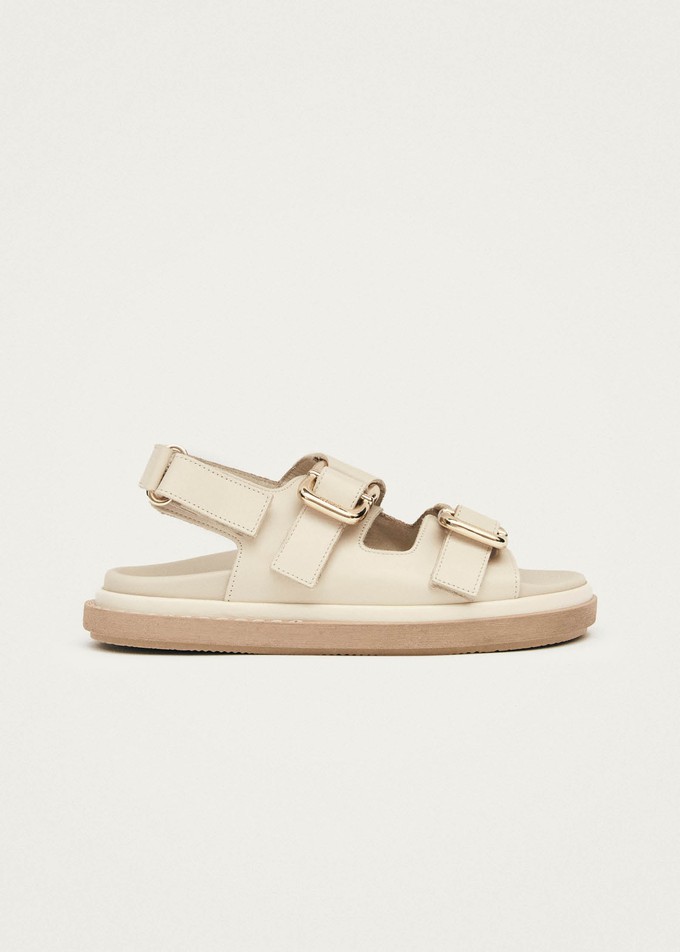Harper Cream Leather Sandals from Alohas
