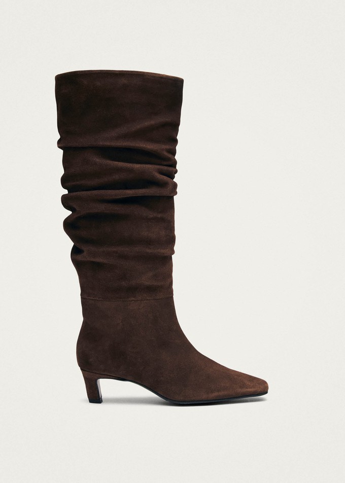Kalila Suede Brown Leather Boots from Alohas