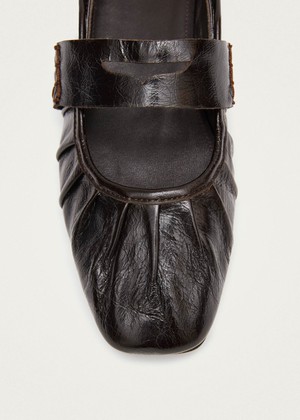 Bargo Brown Leather Ballet Flats from Alohas