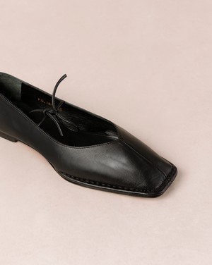 Sway Black Leather Ballet Flats from Alohas