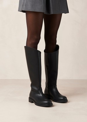 Carson Black Vegan Leather Boots from Alohas