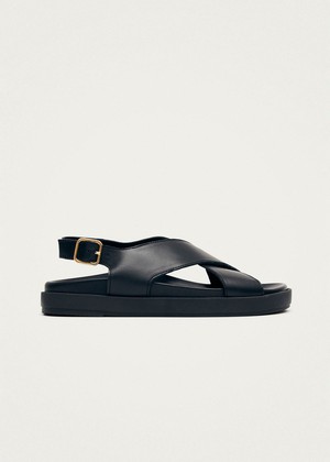 Nico Black Leather Sandals from Alohas