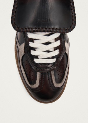 Tb.490 Club Brushed Dark Chocolate Leather Sneakers from Alohas