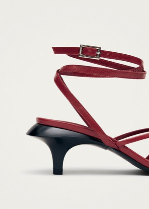 Soleia Red Leather Sandals from Alohas