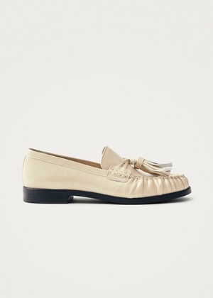 Marietta Cream Patent Leather Loafers from Alohas
