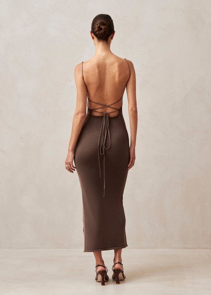 Delicate Brown Tricot Midi Dress from Alohas