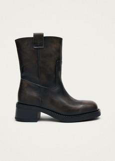 Rajan Vintage Effect Brown Leather Boots via Alohas