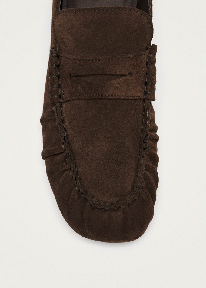 Aven Suede Brown Leather Loafers from Alohas