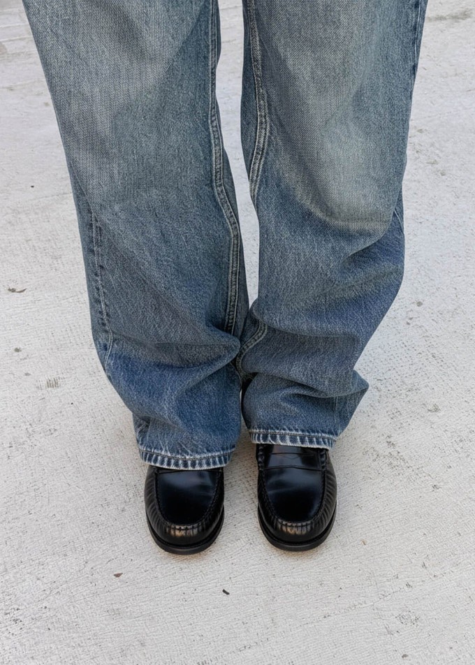 Rivet Black Leather Loafers from Alohas