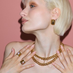 Gia Thick Gold Chain Necklace from Amadeus