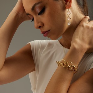 Sophia Tripple Pink Quartz Dangle Earrings from Amadeus