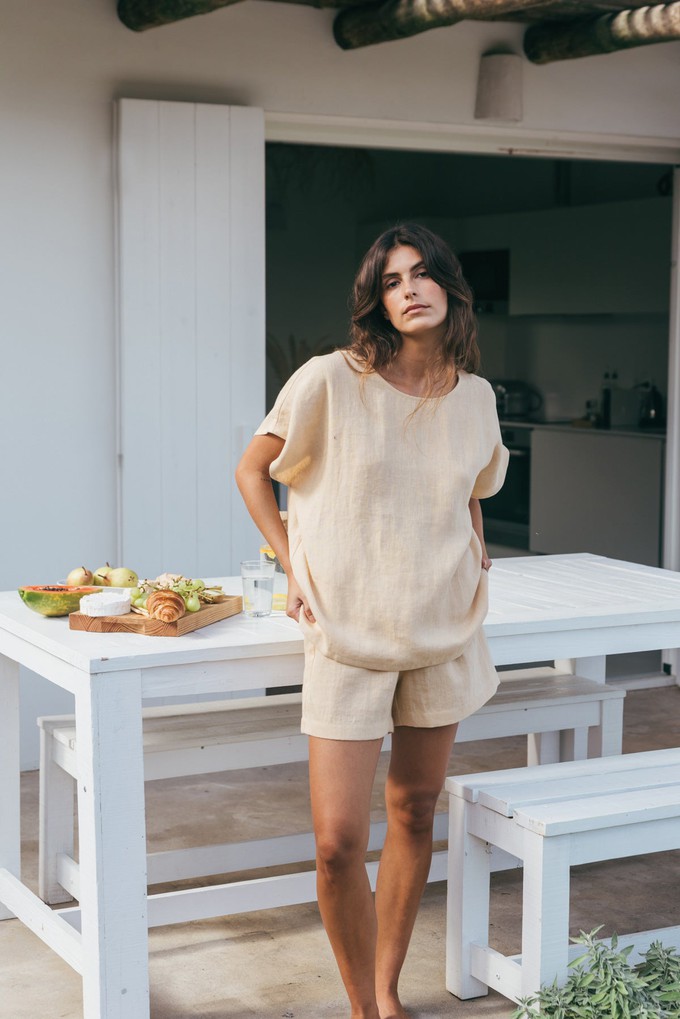 Pajama set CLOUD NINE in Mustard from AmourLinen