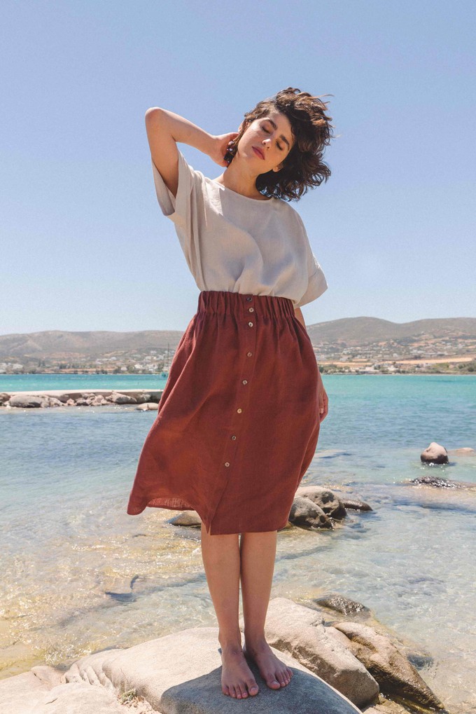 Porto oversized linen top in Cream from AmourLinen