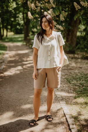 MATILDA shorts in Rosy Brown from AmourLinen