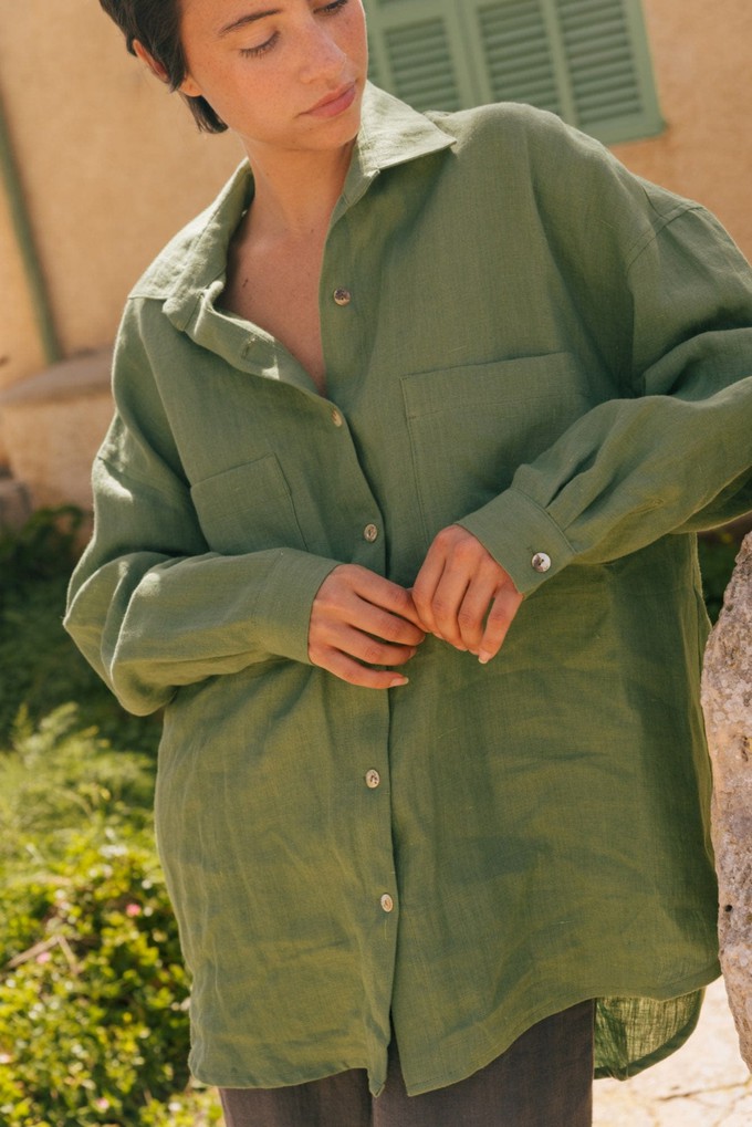 MOLLY shirt in Matcha Green from AmourLinen