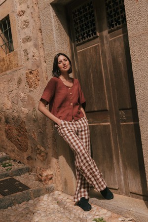 MAEVE top in Terracotta from AmourLinen