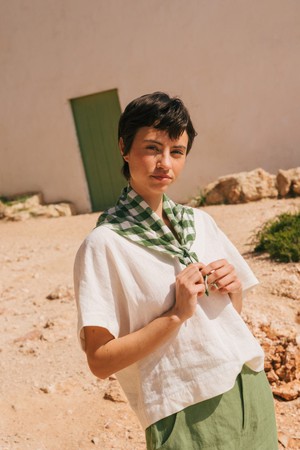 Lily oversized linen top in White from AmourLinen