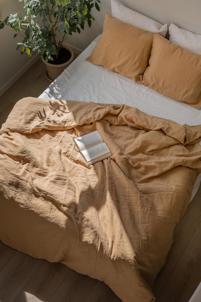 Linen bedding set in Mustard from AmourLinen
