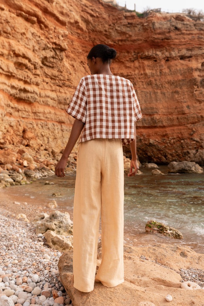 Leah wide linen pants with slits from AmourLinen