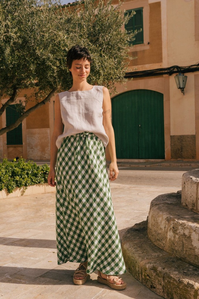 CIARA skirt in Green Gingham from AmourLinen