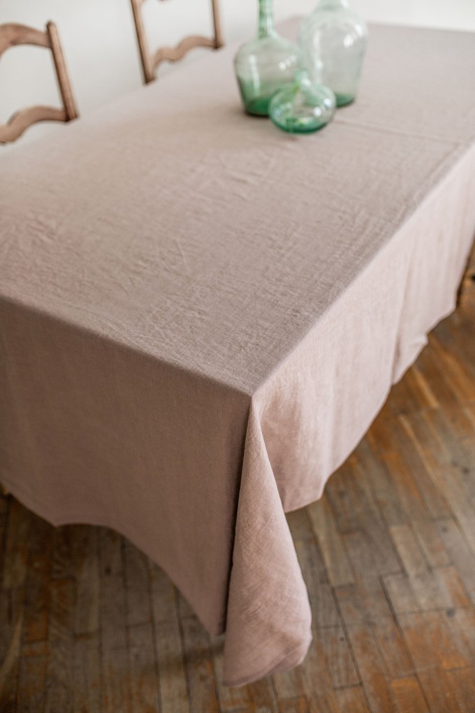 Linen tablecloth in Rosy Brown from AmourLinen
