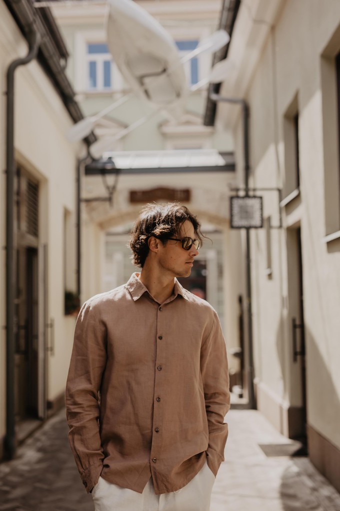 HECTOR shirt in Rosy Brown from AmourLinen