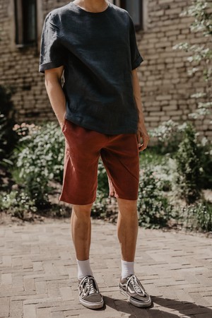 Atlas oversized linen top in Charcoal from AmourLinen