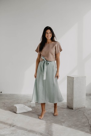 IRIS skirt in Sage Green from AmourLinen
