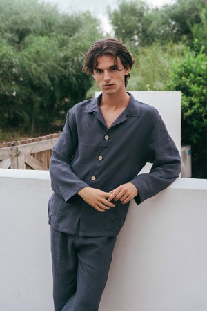 Loungewear set OLIVER in Charcoal from AmourLinen
