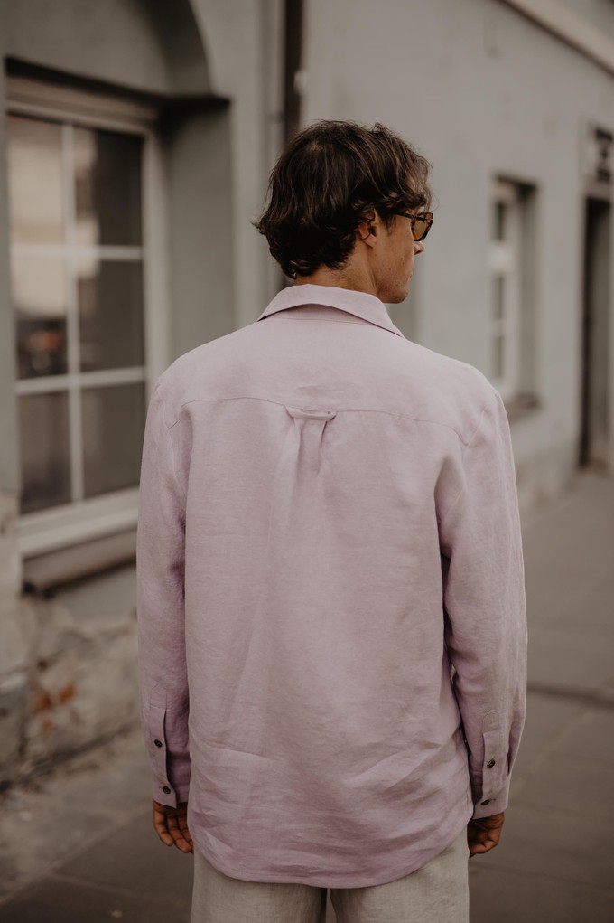 Hector classic linen shirt in Dusty Rose from AmourLinen