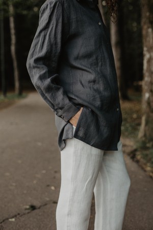 MARRAKESH shirt in Charcoal from AmourLinen