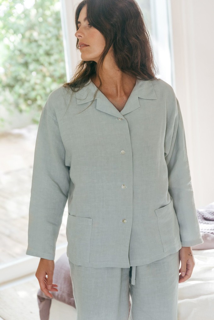 Pajama set SNOOZE in Sage Green from AmourLinen