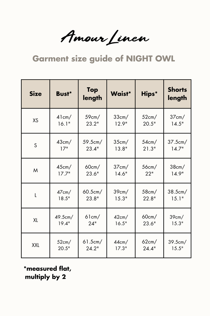 Sleeveless pajama set NIGHT OWL from AmourLinen