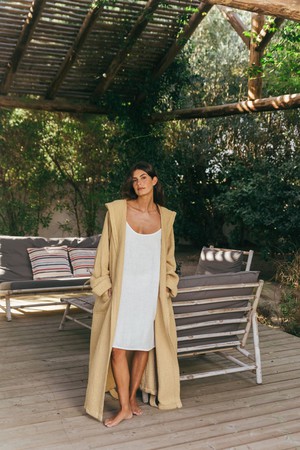 Waffle bathrobe SNUGGLE in Mustard from AmourLinen