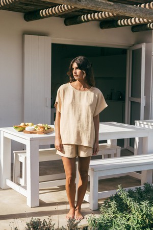 Pajama set CLOUD NINE in Mustard from AmourLinen