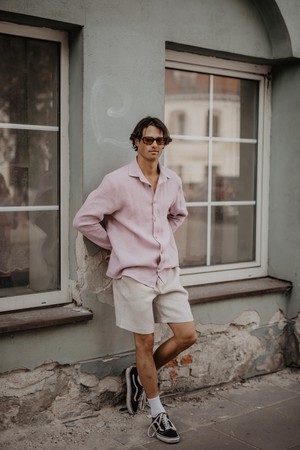 HECTOR shirt in Dusty Rose from AmourLinen