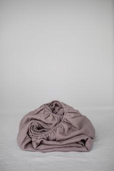 Linen fitted sheet in Rosy Brown via AmourLinen