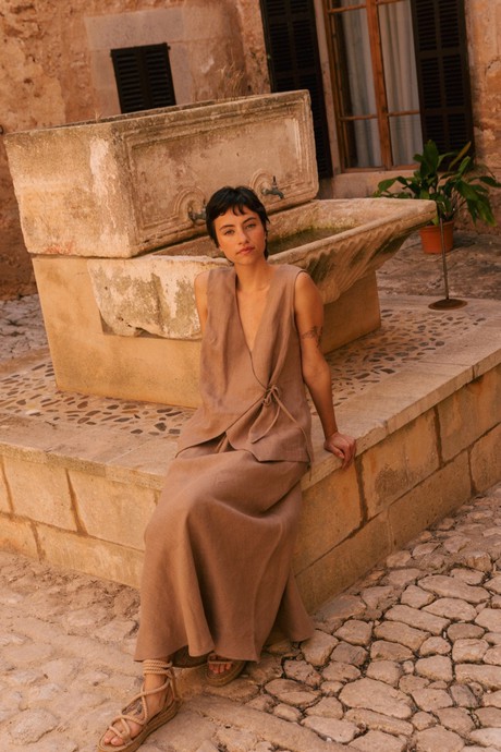 Ciara linen slip skirt | ARCHIVESALE from AmourLinen