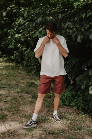 Atlas oversized linen top in White from AmourLinen