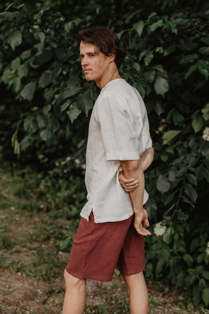 Atlas oversized linen top in White from AmourLinen