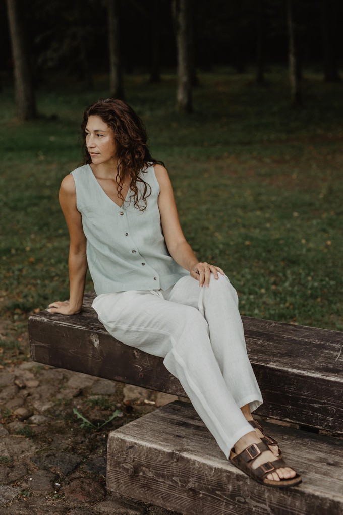 MALMO pants in White from AmourLinen