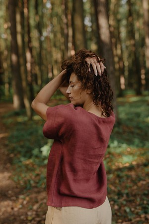 PORTO top in Terracotta from AmourLinen